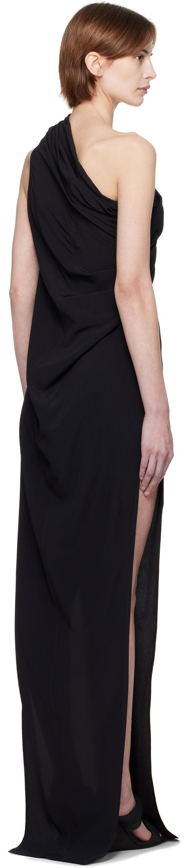 Kjole Rick Owens Rick Owens Hollywood Athena Arrowhead One-Shoulder Maxi Dress Sort | RP01E7509 CC, 2