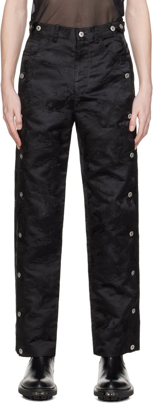 Bukser Feng Chen Wang Feng Chen Wang Dragon Jacquard Trousers Sort | FUS17TR12