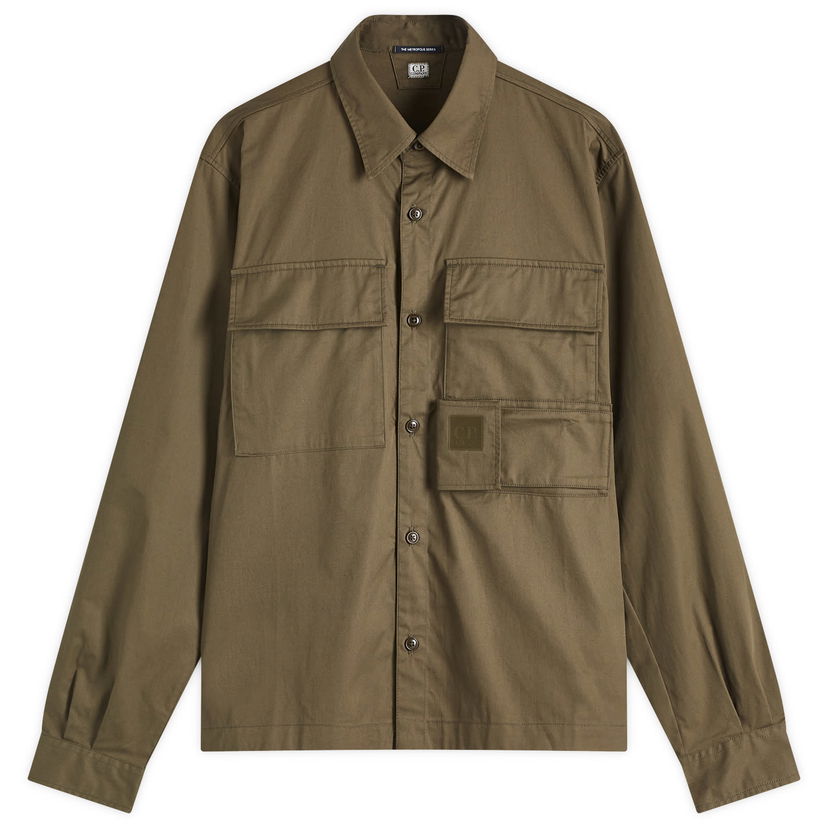 Skjorte C.P. Company C.P. Company Metropolis Series Gabardine Long Sleeve Shirt Grøn | 18CLSH025A-006472A-683