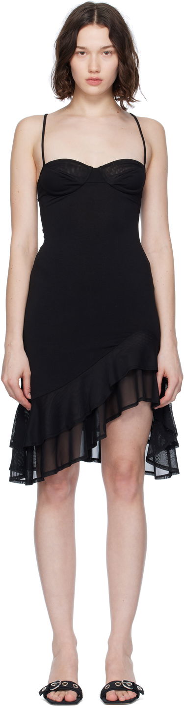 Kjole Miaou Miaou Catarina Asymmetrical Ruffle Minidress Sort | 5057VISBLK, 0