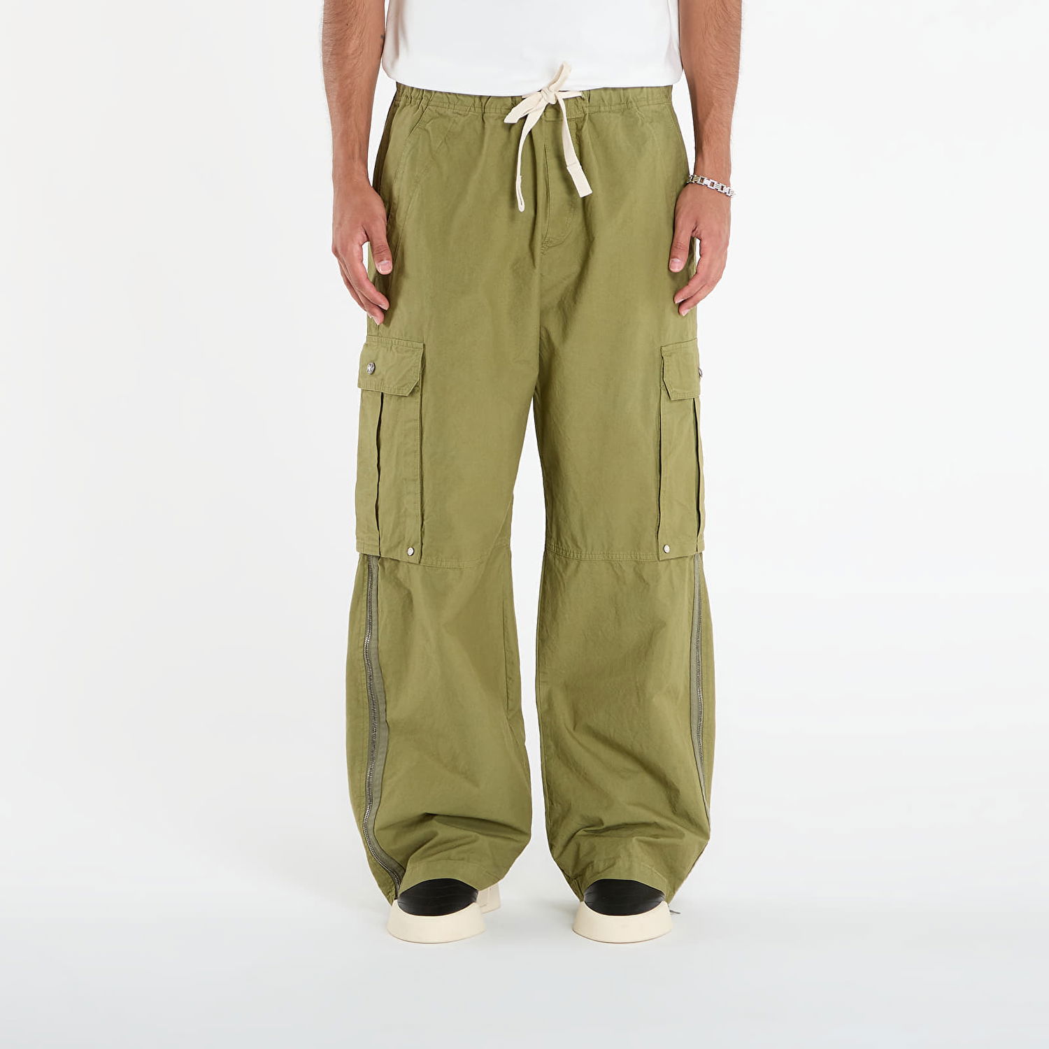 Cargo bukser Palm Angels Palm Angels Curved Logo Cargo Pants Grøn | PMCF037F25FAB0015852, 0