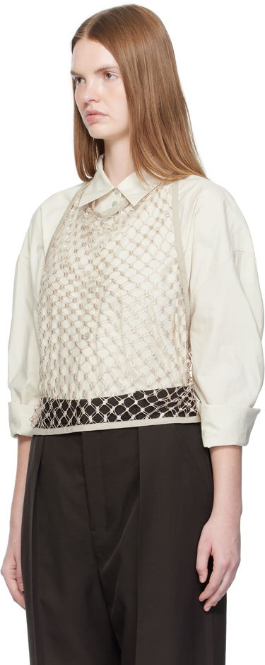 Tanktop LEMAIRE LEMAIRE Fishnet Halter Top Beige | TO1473 LF1509, 3