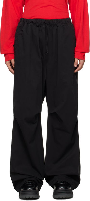 Cargo bukser We11done We11done Tucked Wide Trousers Sort | WD-PT3-24-262-U-BK, 0