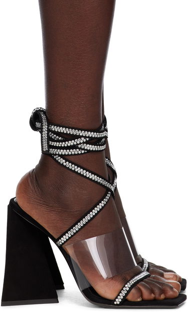 Tilbehør The Attico Attico Isa Crystal-Embellished Heeled Sandals Sort | 236WS623 L075T, 0