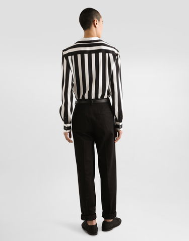 Skjorte Dolce & Gabbana Dolce & Gabbana Silk Charmeuse Long Sleeve Shirt Sort | G5MX5TFSA5WHAXRN, 2