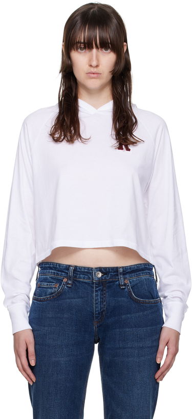Sweatshirt rag & bone Rag & Bone Cropped Hoodie Hvid | WCC22FT011YT11, 0