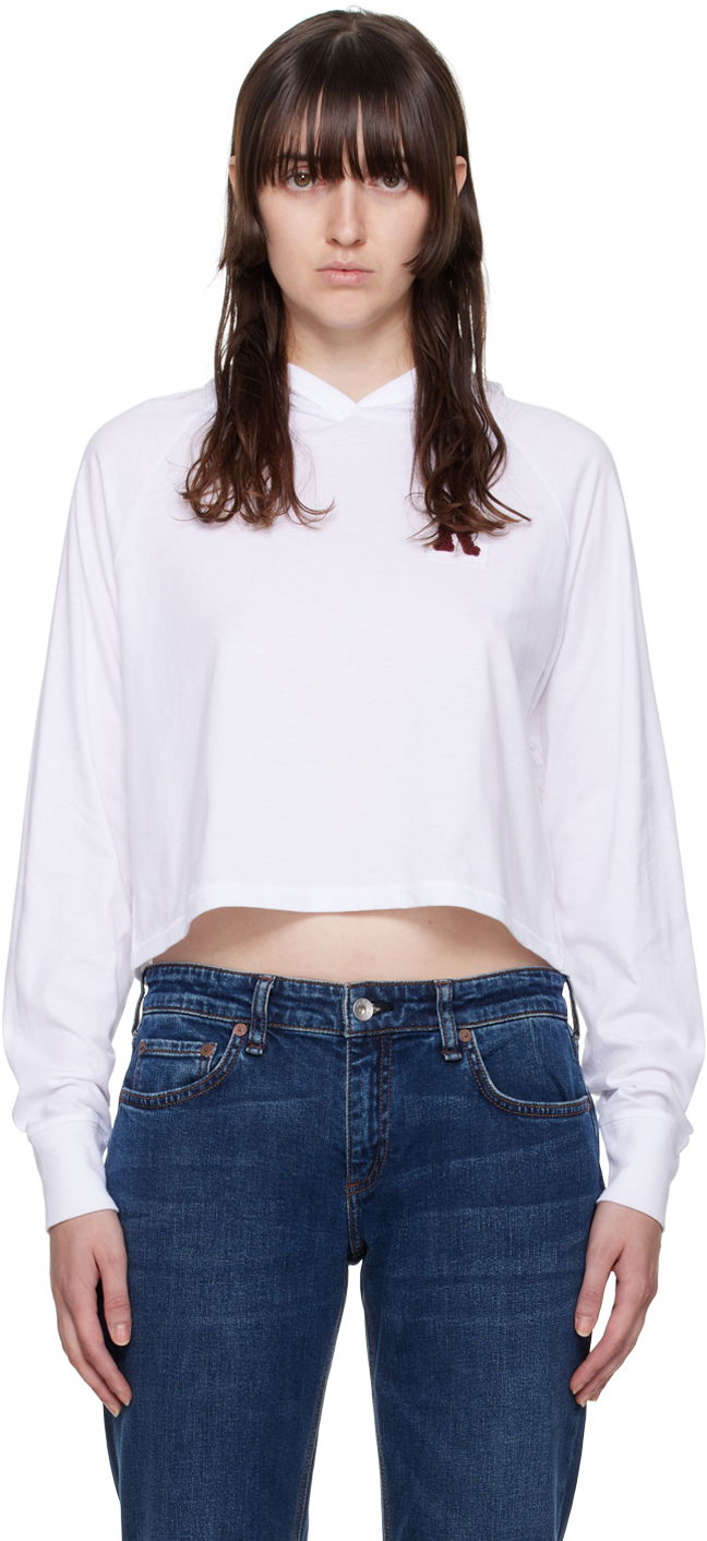 Sweatshirt rag & bone Rag & Bone Cropped Hoodie Hvid | WCC22FT011YT11