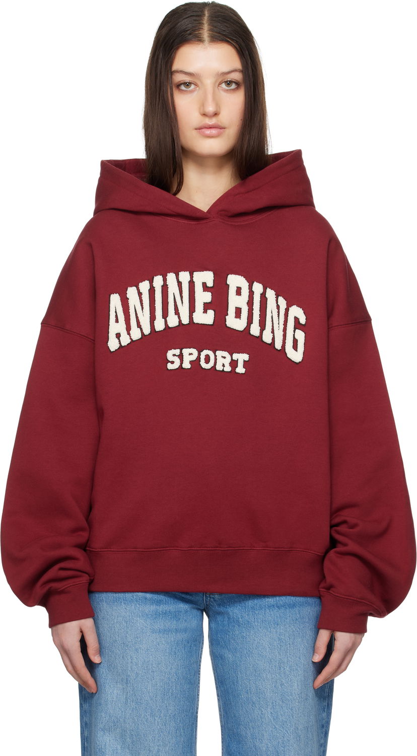 Sweatshirt Anine Bing Anine Bing Alec 'Sport' Hoodie Bourgogne | A-08-5230-019-RED5