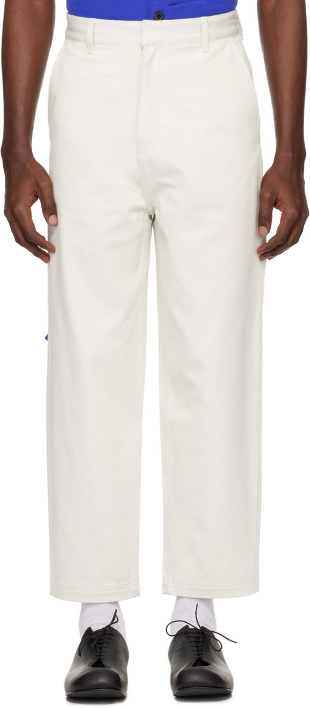 Bukser ADER ERROR Patch Trousers Hvid | BMSGFYBT0101IV