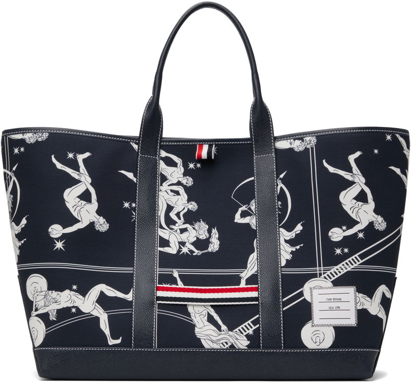 Mulepose Thom Browne Thom Browne Olympic Constellation Medium Tool Tote Mørkeblå | MAG389A-F0891