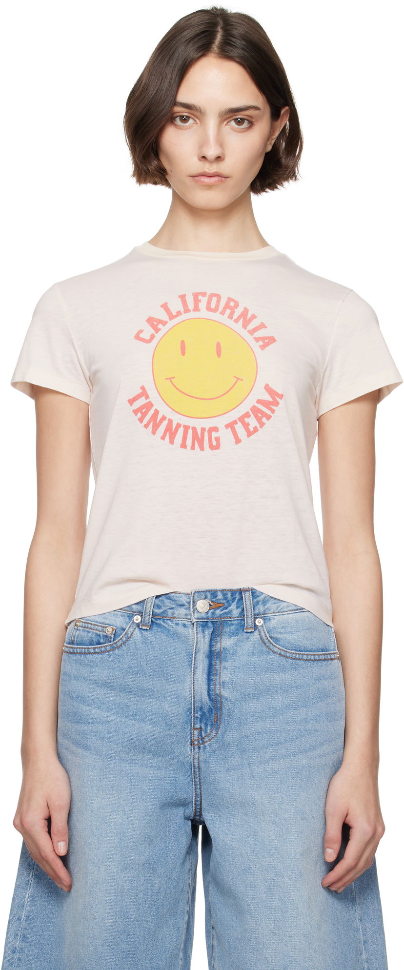 T-shirt RE/DONE Re/Done Classic 'Tanning' T-shirt Beige | 792-02WCGT321