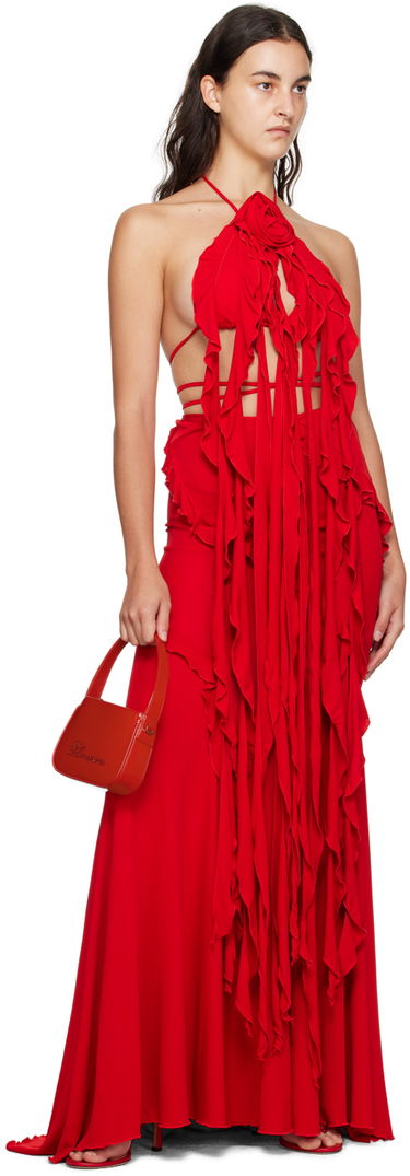 Nederdel Blumarine Blumarine Ruffled Maxi Skirt Rød | P344G007A, 3