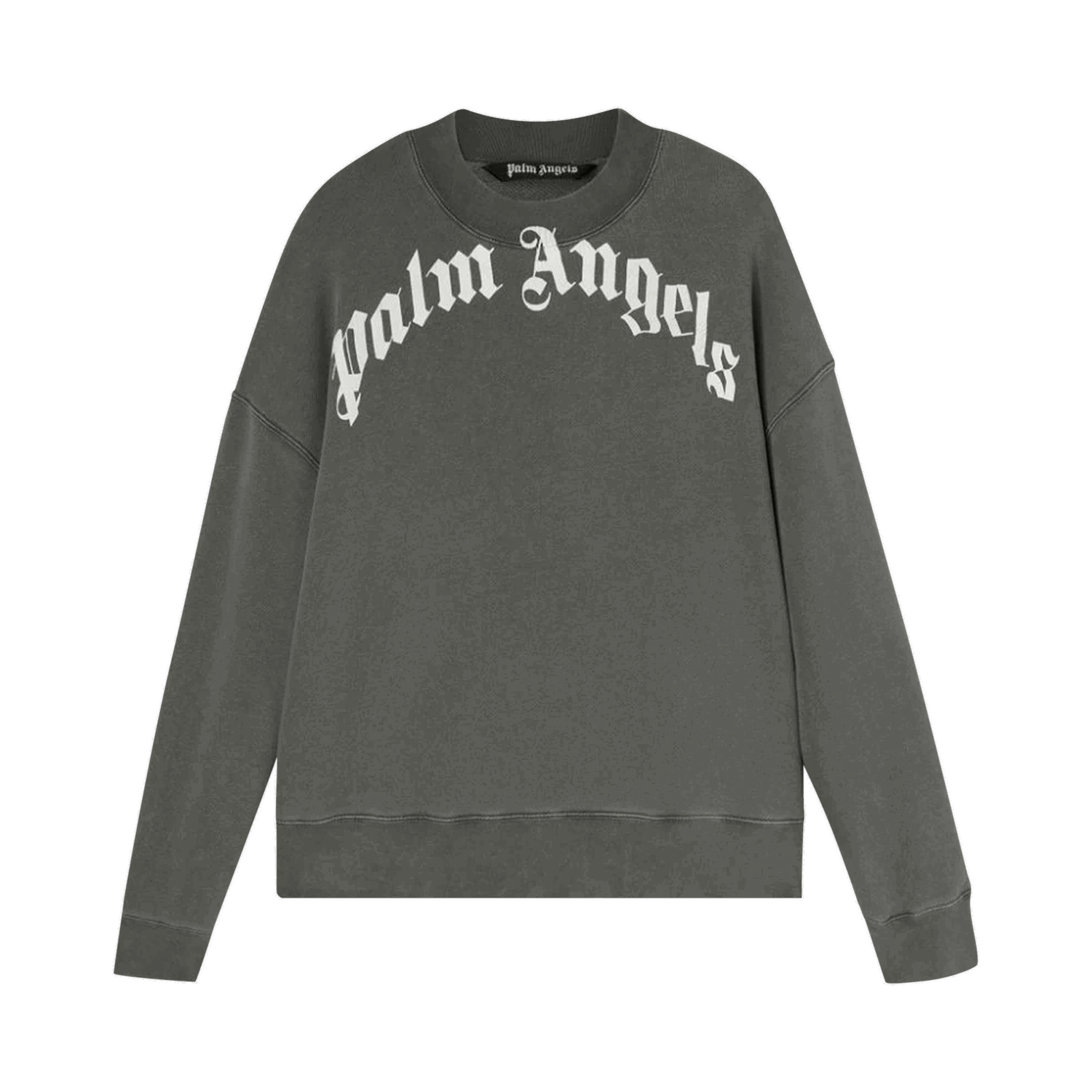 Sweatshirt Palm Angels GD Curved Logo Crew Grå | PMBA026C99FLE0011001, 0