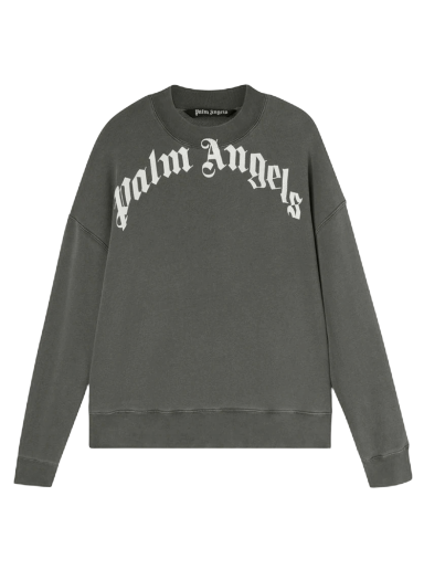 Sweatshirt Palm Angels GD Curved Logo Crew Grå | PMBA026C99FLE0011001
