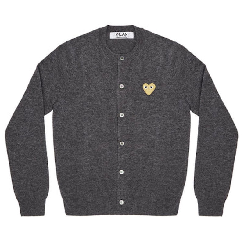 Sweater Comme des Garçons Play Gold Heart Knit Cardigan Grå | AZ-N049-051-3, 0