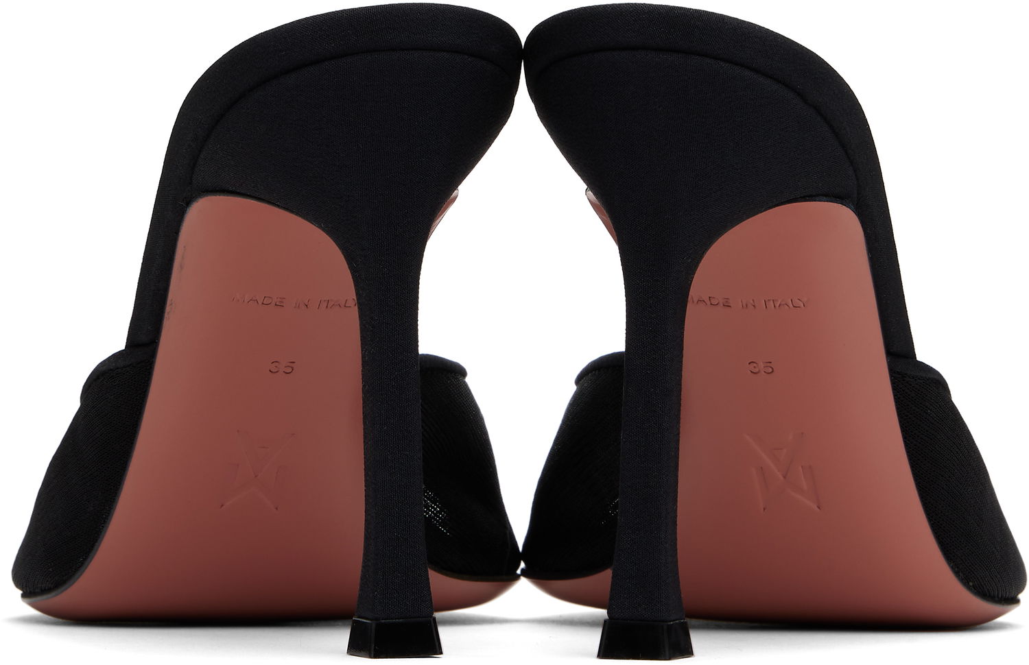 Tilbehør Amina Muaddi Amina Muaddi Alexa Mesh Slipper 95 Heeled Sandals Sort | ALEXA MESH SLIPPER, 1