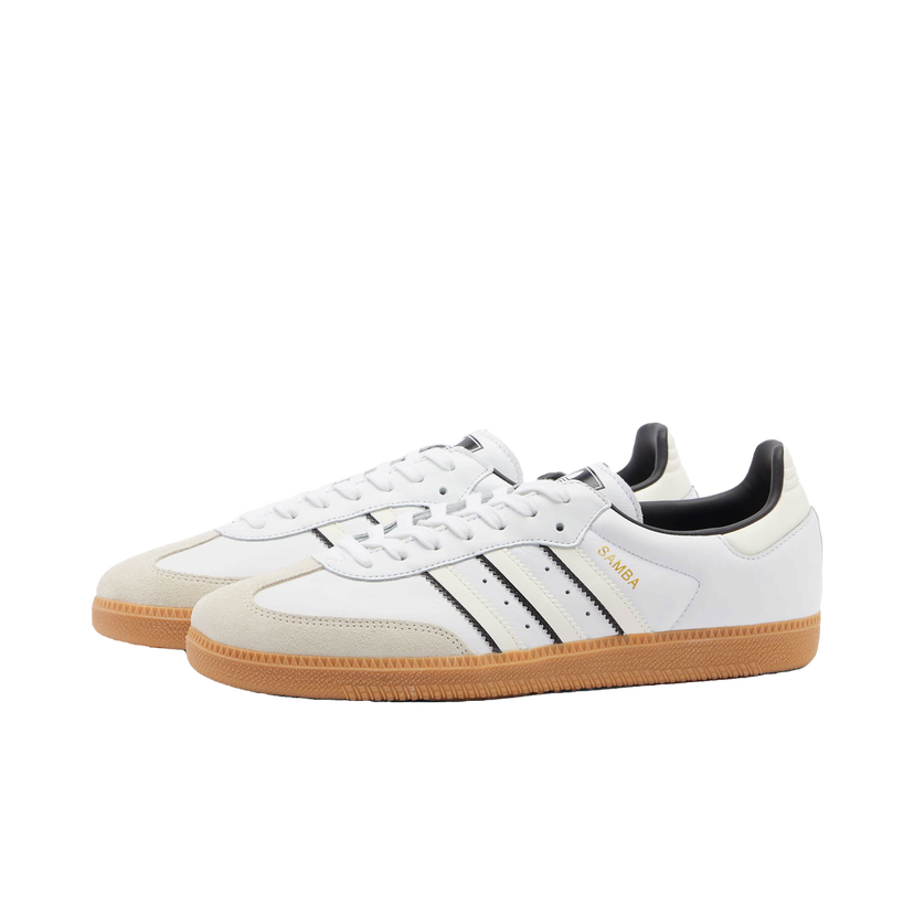 Sneakers og sko adidas Originals Samba OG in White/Off White/Core Black, Size UK 3 | END. Clothing Hvid | ID1480