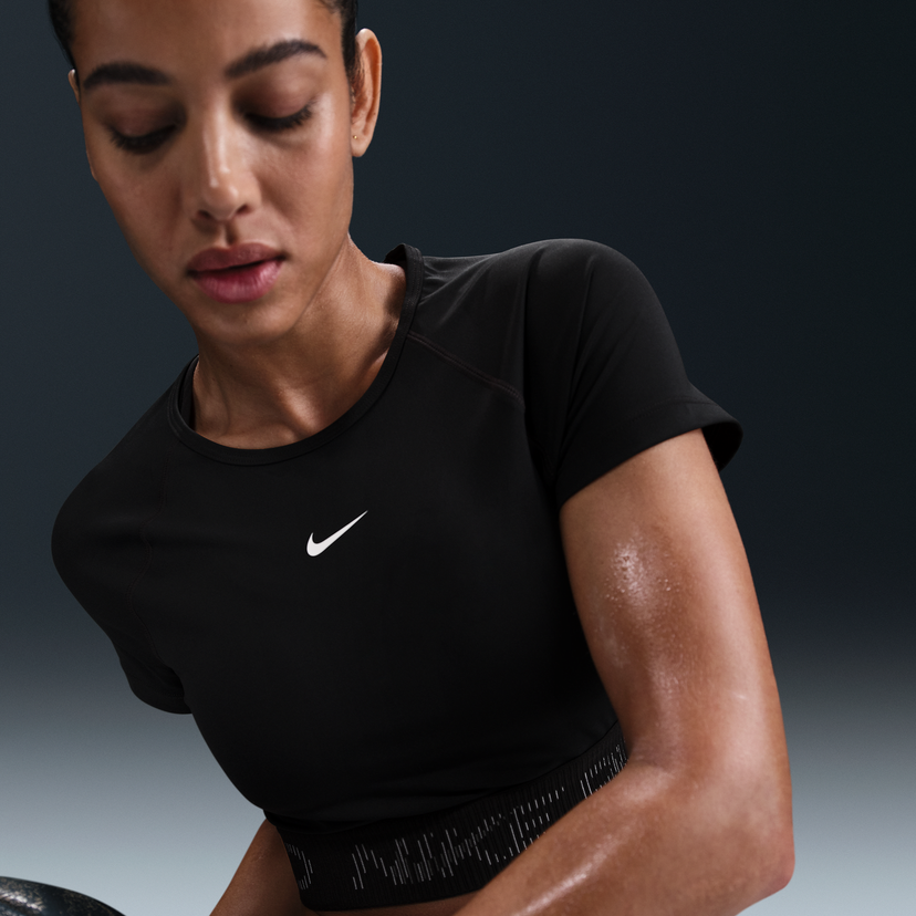 Crop top Nike Dri-FIT Pro Short Sleeve Crop Top Sort | HM6369-010