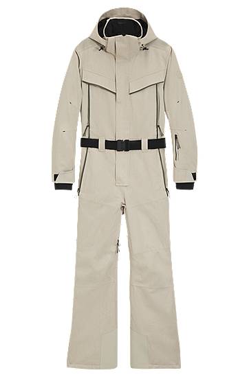 Jumpsuit BOSS Ski suit in water-repellent herringbone fabric Beige | 50544363