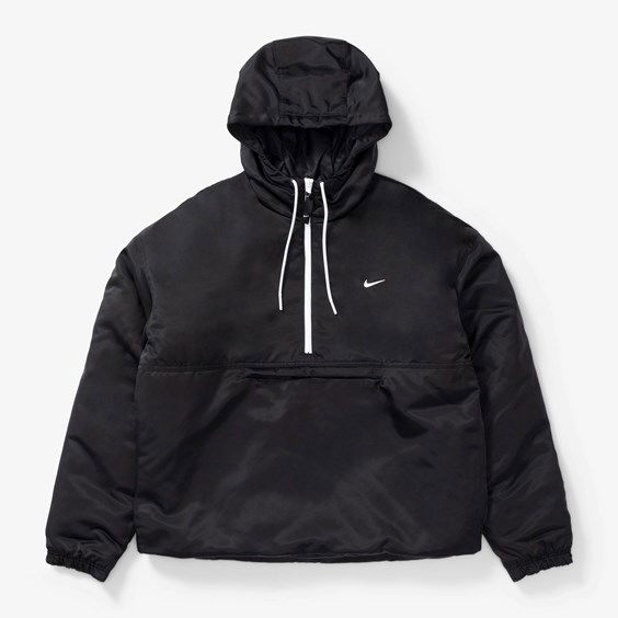 Vindjakke Nike Solo Swoosh Satin Anorak Jacket Sort | DR0839-010, 0