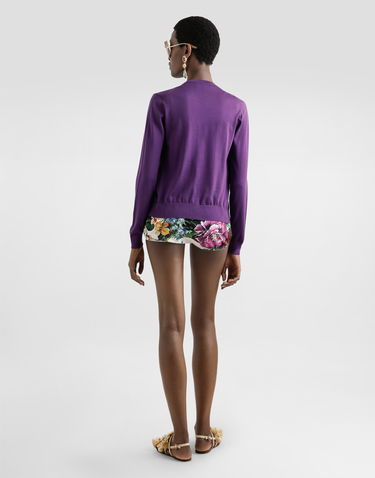 Tanktop Dolce & Gabbana Dolce & Gabbana Silk Tank Top with Brooch Lilla | FXT02TJBSO1F0257, 2