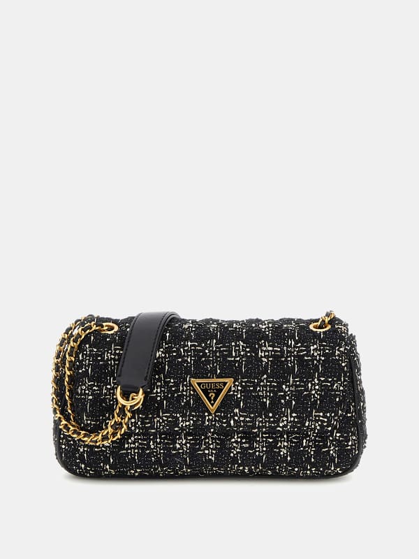Skuldertaske GUESS Giully Tweed Crossbody Bag Sort | HWBT8748210, 0