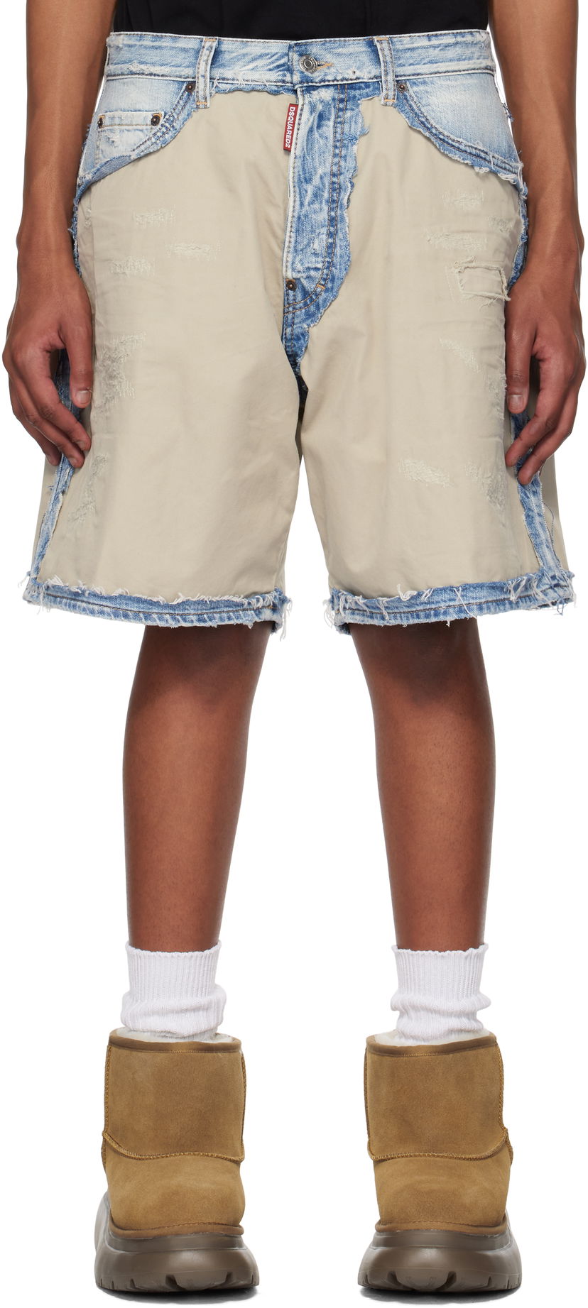 Shorts DSQUARED2 Dsquared2 Super Ripped Mixed Boxer Denim Shorts Blå | S74MU0878_S30309