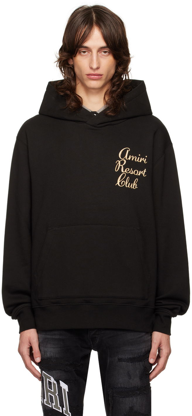 Sweatshirt AMIRI Resort Club Hoodie Sort | AMJYHD1038