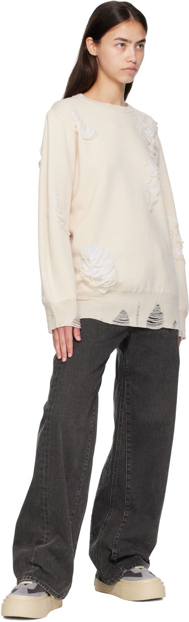 Sweater Maison Margiela MM6 Maison Margiela Double-Faced Distressed Sweater Beige | S52HL0046 M13131, 3