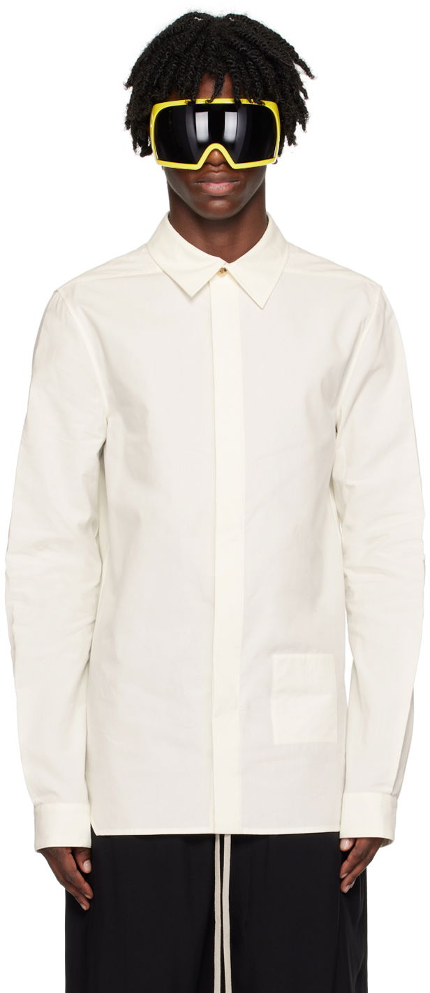 Skjorte Rick Owens Office Shirt Hvid | RL02C7299 HP, 0