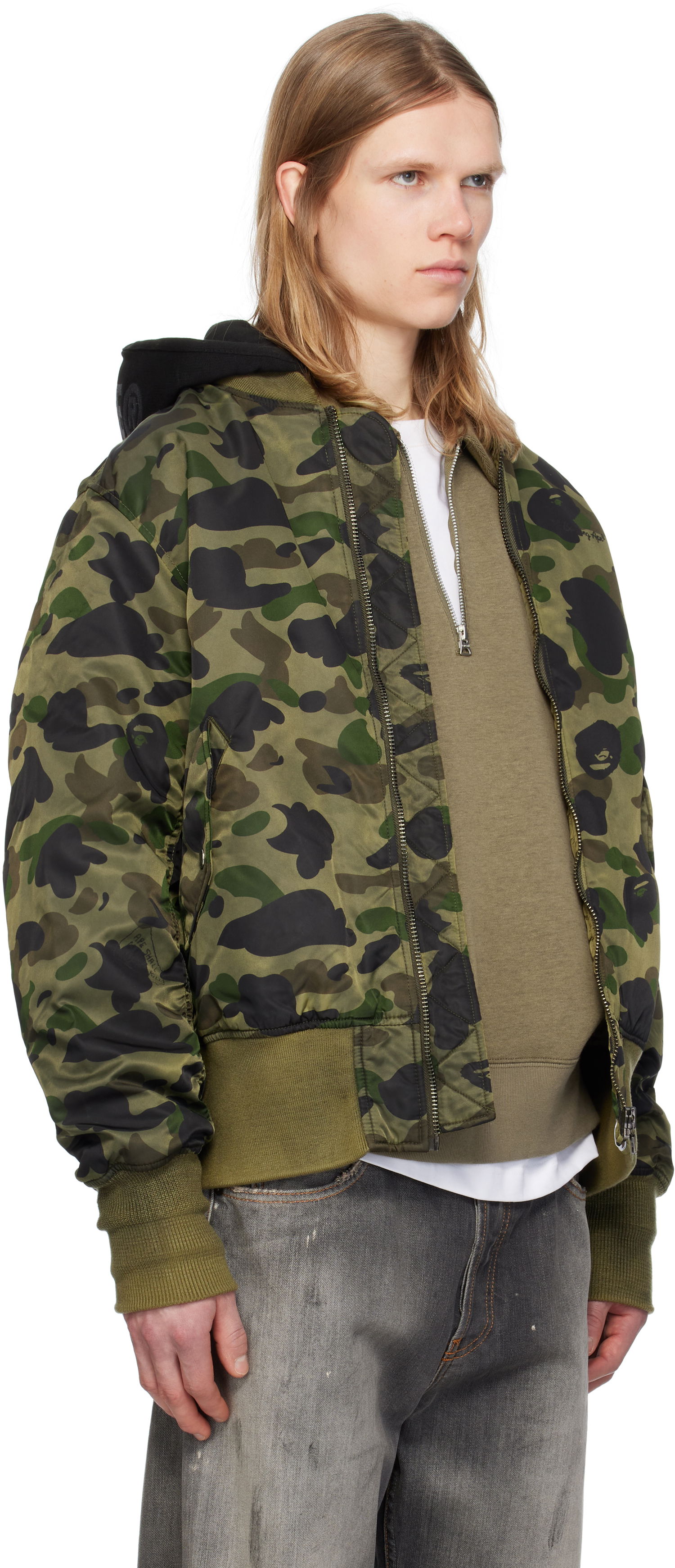 Bomberjakke BAPE A Bathing Ape 1st Camo MA-1 Bomber Jacket Grøn | 001HJK801307M, 1