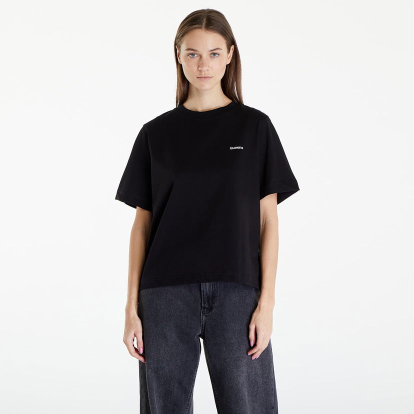 T-shirt Queens Essential T-Shirt With Contrast Print Black Sort | QNS_017