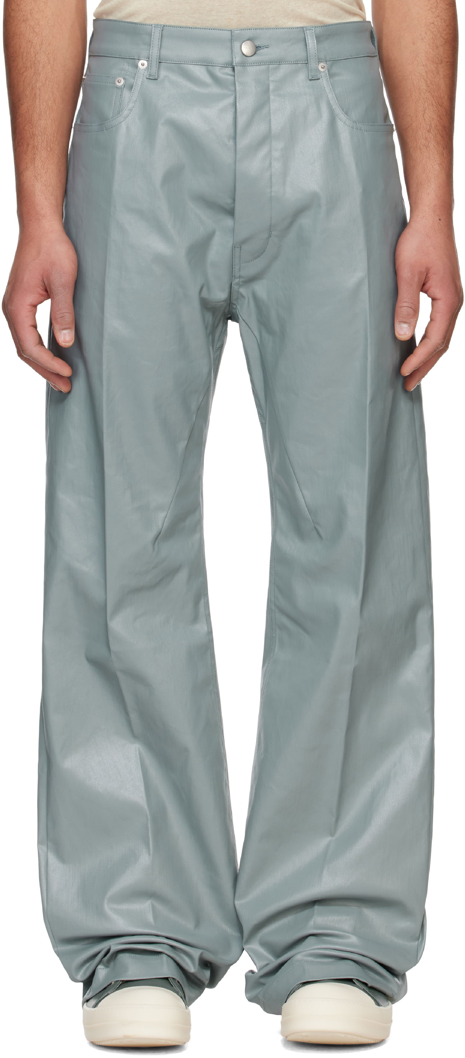 Bukser Rick Owens Rick Owens Hollywood Geth Leather Trousers Grøn | RU01E5333 SCT, 0