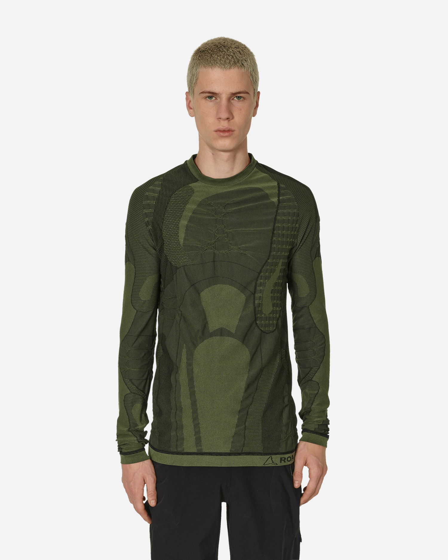 T-shirt ROA Seamless Longsleeve Top Dark Green Grøn | RBMW083FA60 GRN0003, 1