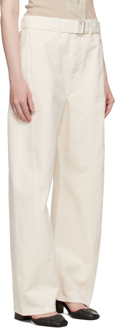 Bukser LEMAIRE Lemaire Twisted Belted Trousers Hvid | PA326 LD1034, 4