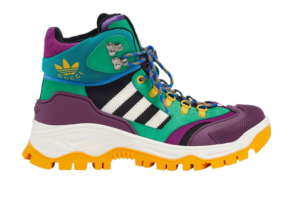 Sneakers og sko Gucci x Adidas Laced Up Boots Purple Green Grøn | 721392 FAAW9 1089, 0