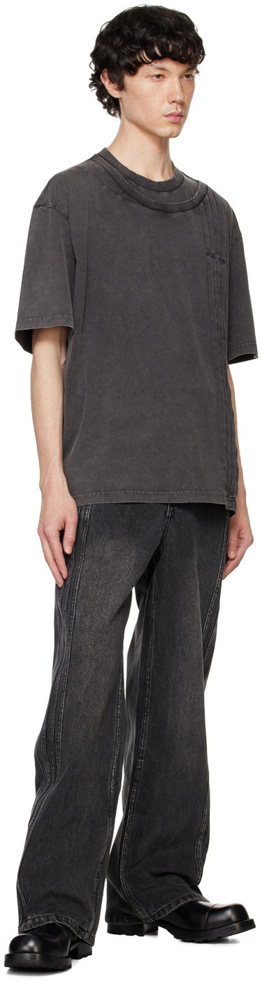 Jeans Feng Chen Wang Feng Chen Wang Double Waist Seaming Jeans Sort | FUF18TR10B, 3