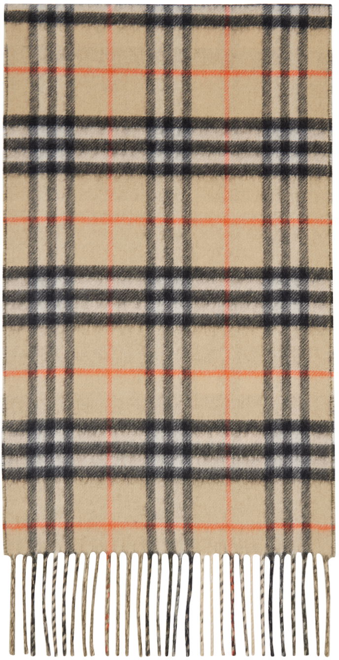 Tørklæde Burberry Reversible Check Cashmere Scarf Beige | 8095702