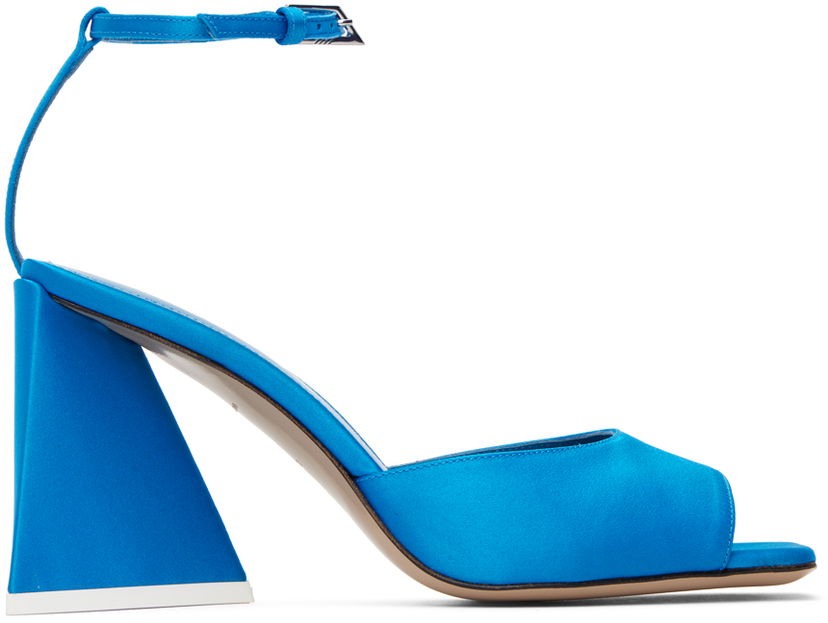 Tilbehør The Attico Attico Piper Satin Heeled Sandals Blå | 232WS599 V015