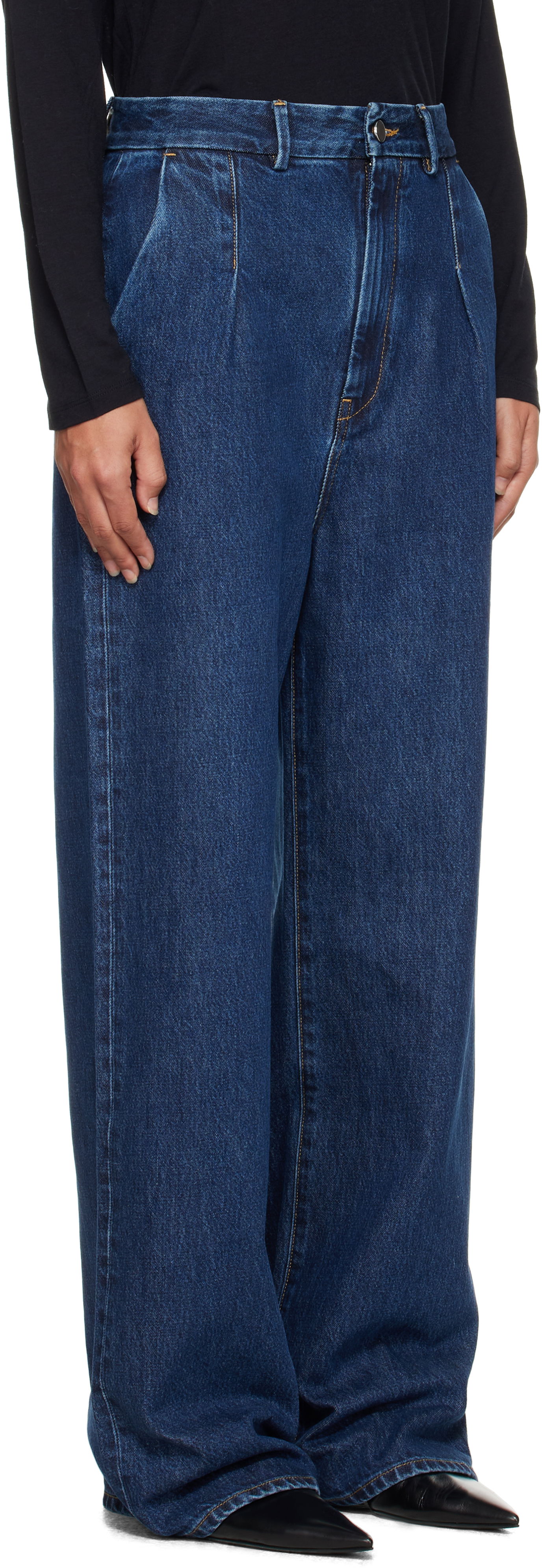 Jeans Loulou de Saison Loulou de Saison Attu Pleated Jeans Blå | ATTU LDS, 1