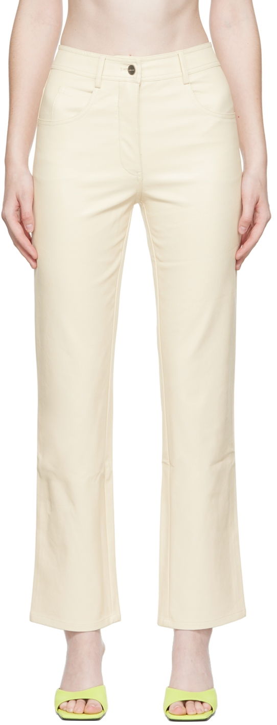 Bukser Miaou Miaou Junior Faux-Leather Pants Beige | 1010-CL-CRE-PU