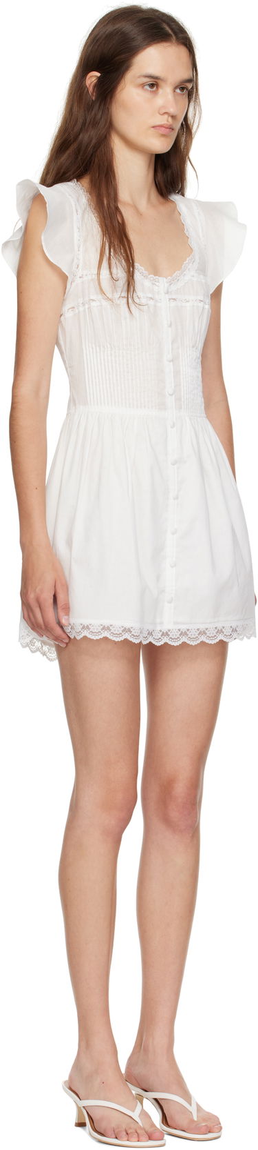 Kjole GUIZIO Guizio Lille Pintuck Minidress Hvid | P25423W136, 1