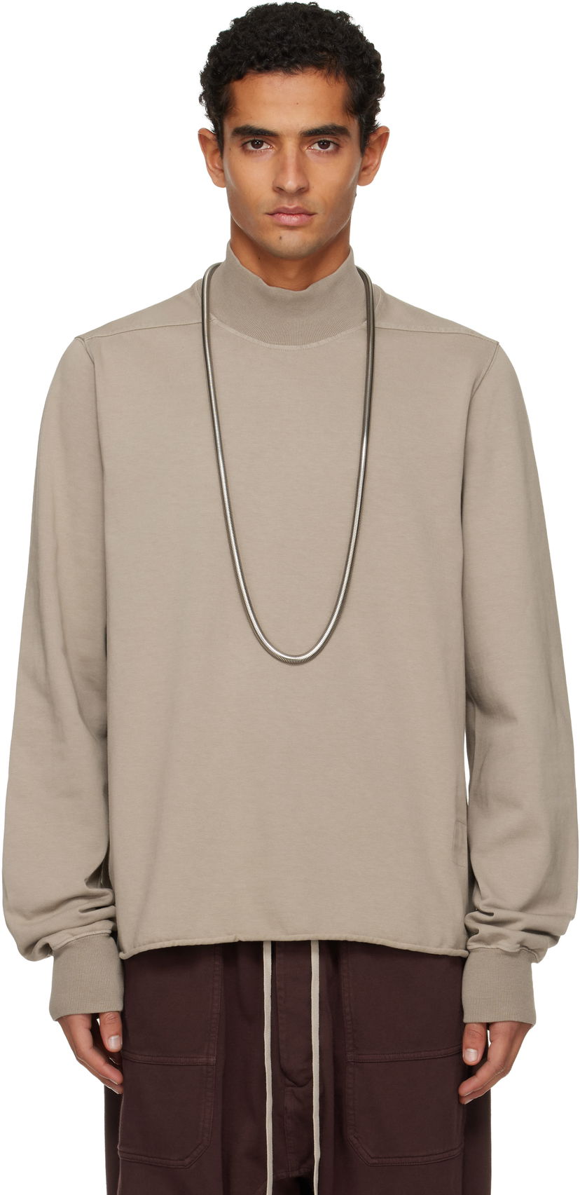 Sweater Rick Owens Rick Owens DRKSHDW Concordians Headon DBL Turtleneck Beige | DU02E7263 RIG