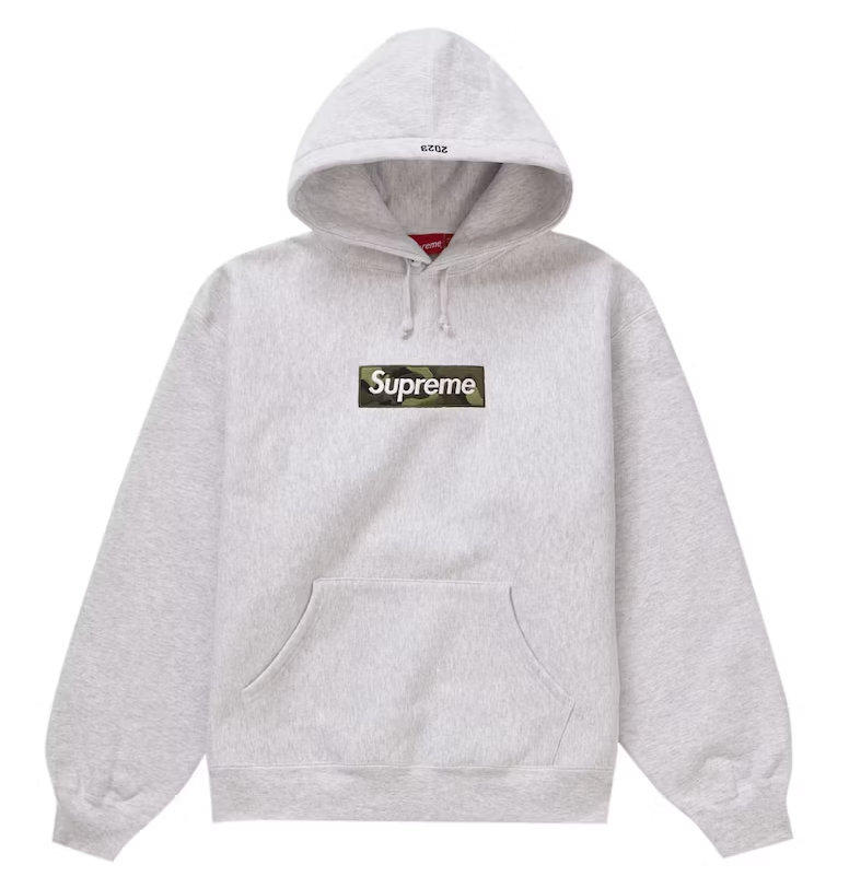 Sweatshirt Supreme Box Logo Hooded Sweatshirt (FW23) "Ash Grey" Grå | FW23SW56 ASH GREY, 0