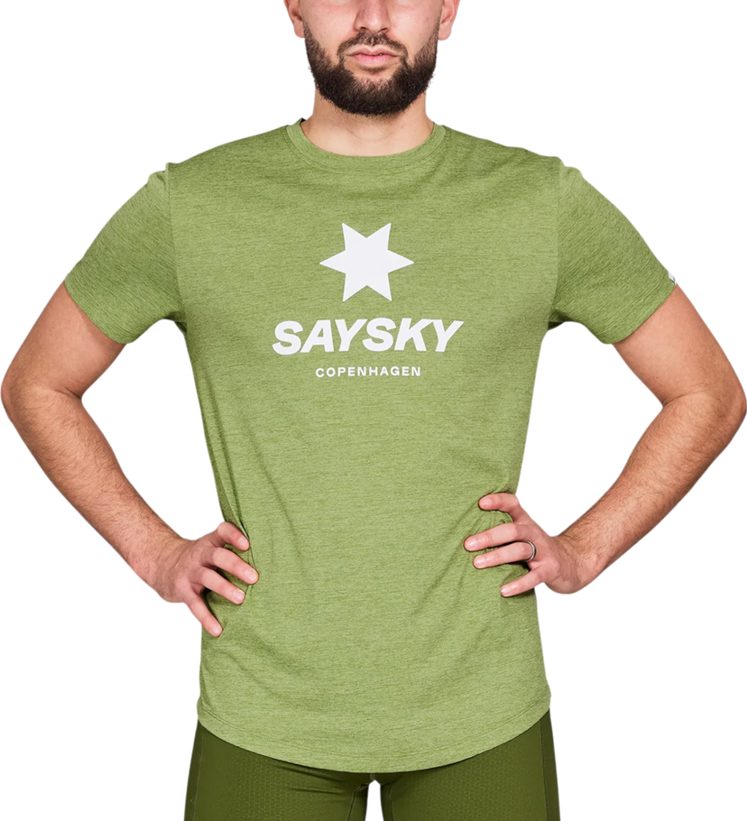 T-shirt Saysky Saysky Logo Combat Pro T-Shirt Grøn | nmrss30c3009