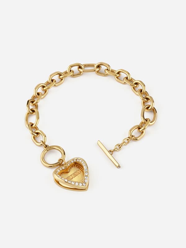 Armbånd GUESS Chain Bracelet With Heart Pendant Metalisk | JUBB04599JW, 0