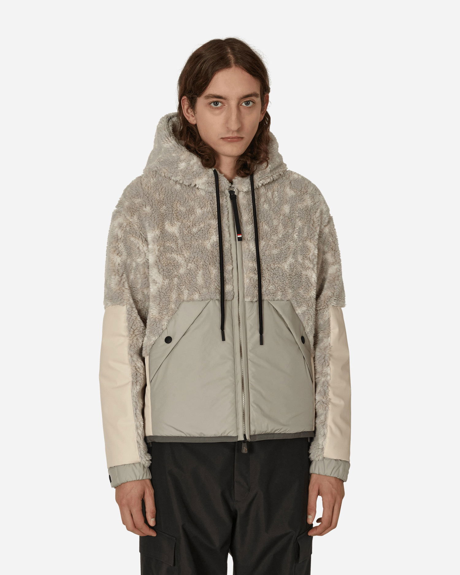 Jakke Moncler Hooded Pile Cardigan Beige | H20978G00002 F90, 1
