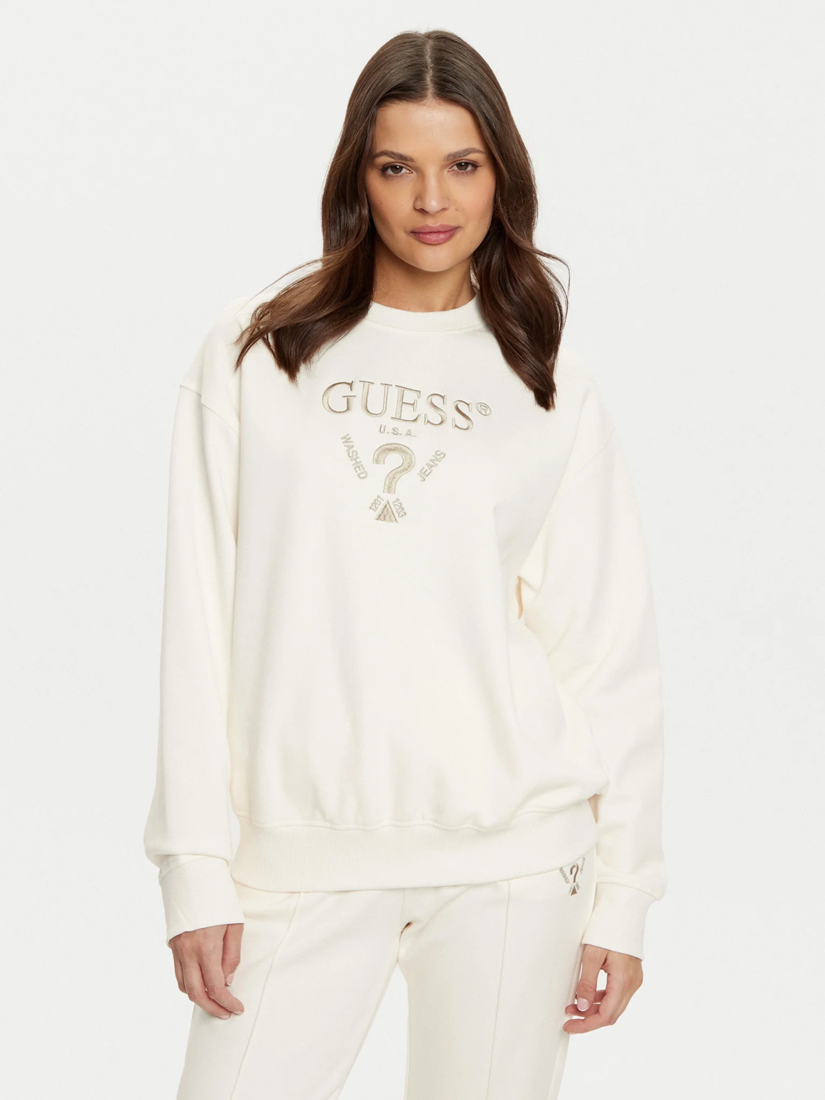 Sweatshirt GUESS Guess Roberta Sweatshirt Hvid | V5RQ12KC3D2-G6K5, 0