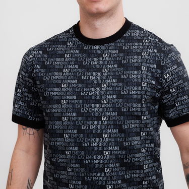 T-shirt Emporio Armani EA7 Emporio Armani All-Over Logo Print T-Shirt Sort | 7M000208-AF12874-UC001, 2