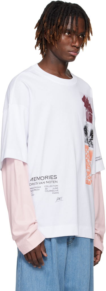 T-shirt Dries Van Noten Dries Van Noten Long Sleeve Show T-Shirt Hvid | 251-021119-1603, 1